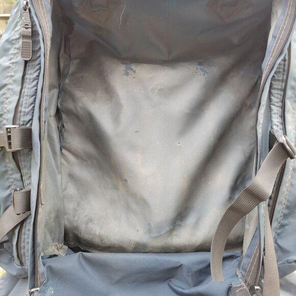 Vintage Jansport External Frame Backpack Blue Leather Patch Hiking Trail Backpac - Picture 16 of 16